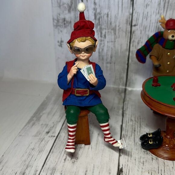 Clothique Possible Dreams NorthPole Hole 'Em Poker Card Santa Elf Reindeer 2005 - Picture 2 of 11